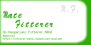 mate fitterer business card